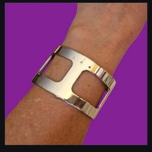 BRIGHTON Christo Pasadena Chunky Wide Castlecore Cuff Bracelet FLAWED